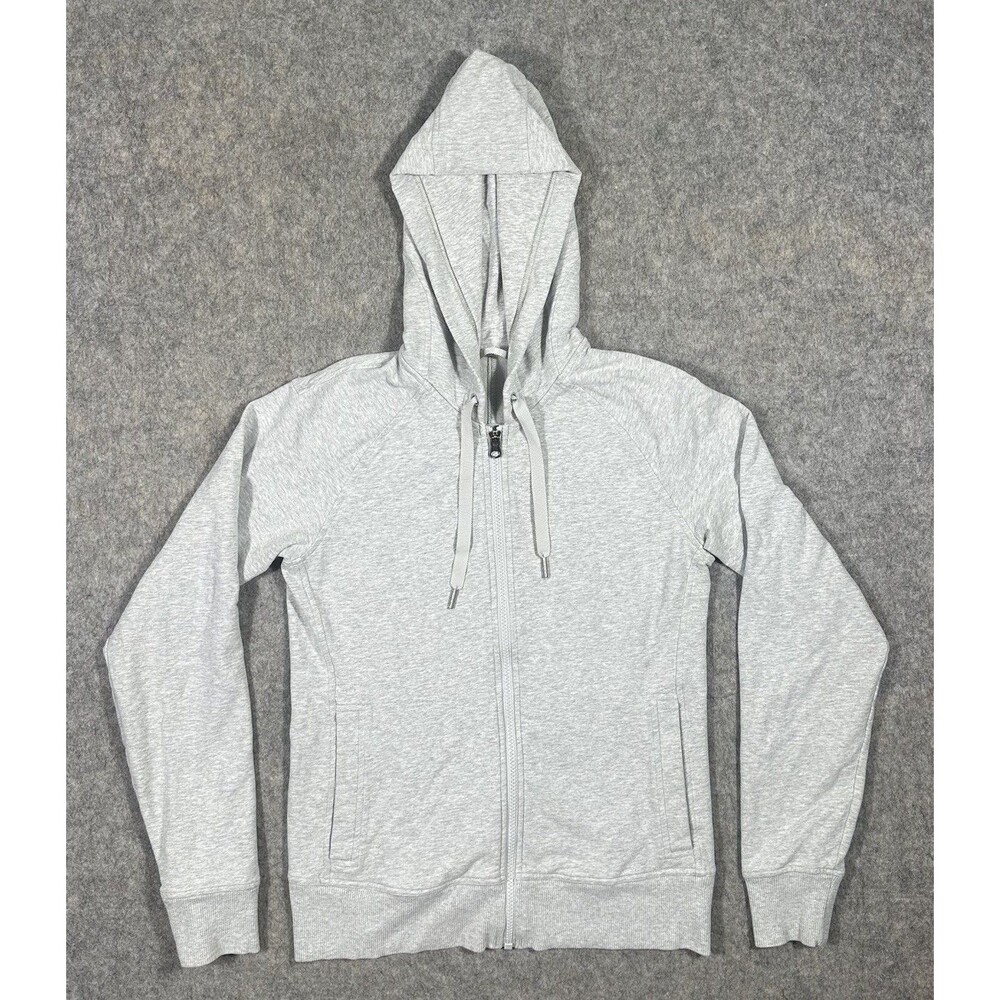 Lululemon Full Zip Hoodie Sweatshirt Women’s 4 Gray Casual Lightweight Gym READ